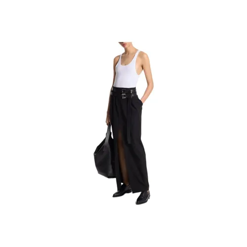 MICHAEL KORS Wool Double Belted Maxi Skirt