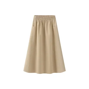 Aimilian Casual Long Skirt Women's Khaki