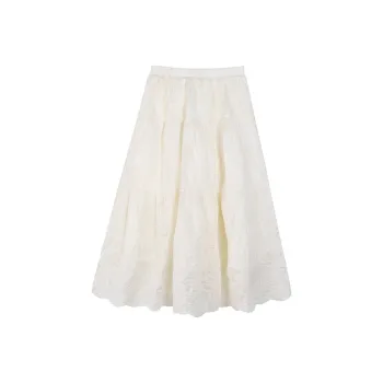 FLIM Casual Long Skirts Women's White