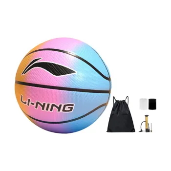 LiNing Rubber Basketball Pink Yellow Blue Size 7 Training Unisex