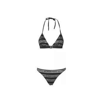 BALMAIN Logo-print Triangle Bikini Set