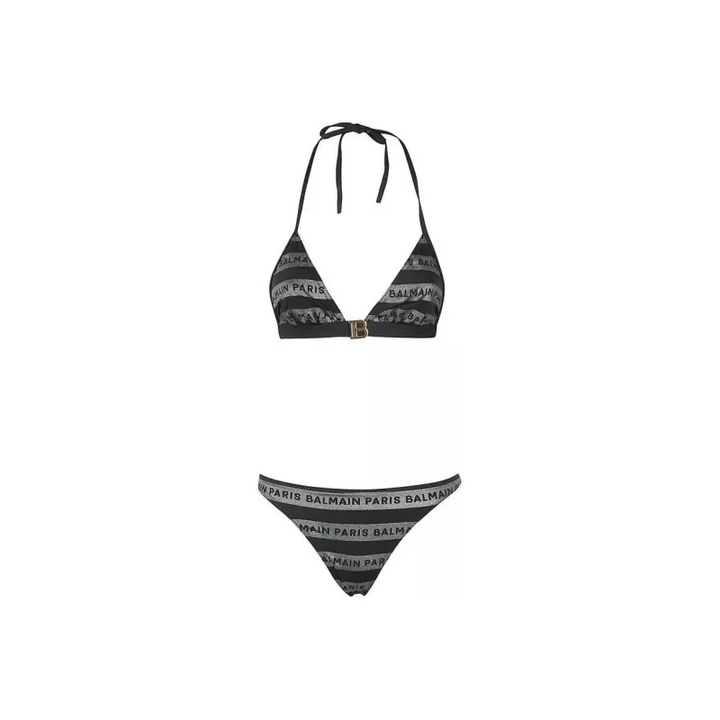 BALMAIN Logo-print Triangle Bikini Set-0