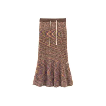 CHUU Casual Long Skirts Women's Purple Tie Dye