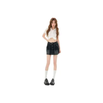 NVRFRGT Denim Shorts Women's Blue Gray