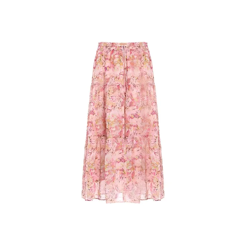 BESIONIA SS23 Casual Long Skirts Women's Pink Floral-0