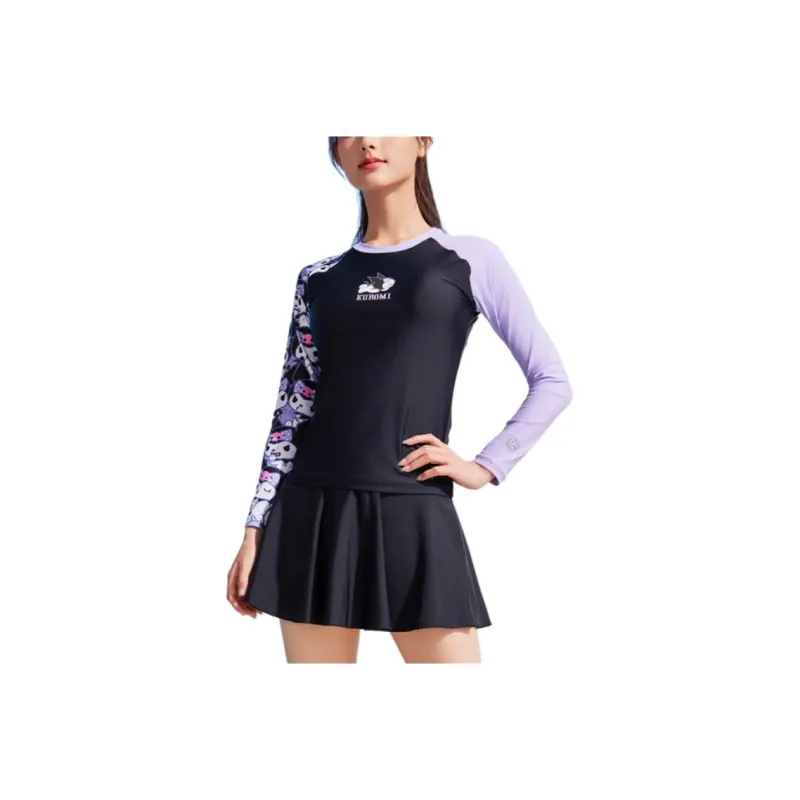 ZOKE Two Piece Swimsuits Women's Black Pink Purple Kuromi-0