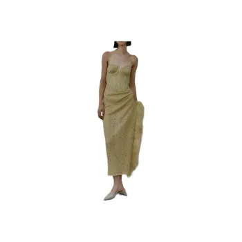Antonino Valenti Casual Long Skirts Women's Light Yellow