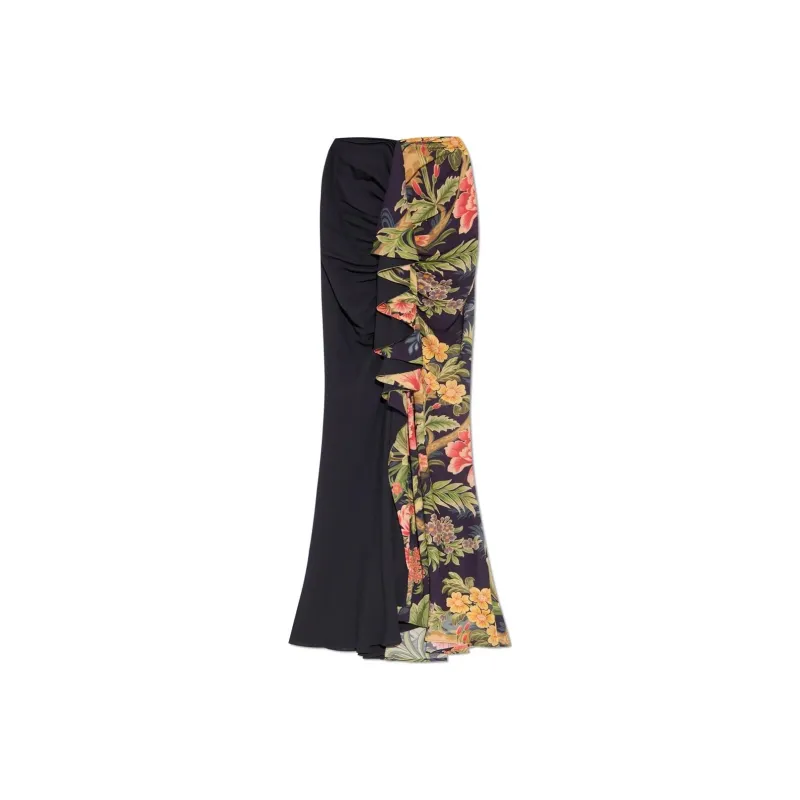 ETRO Floral print Draped Maxi Skirt-0
