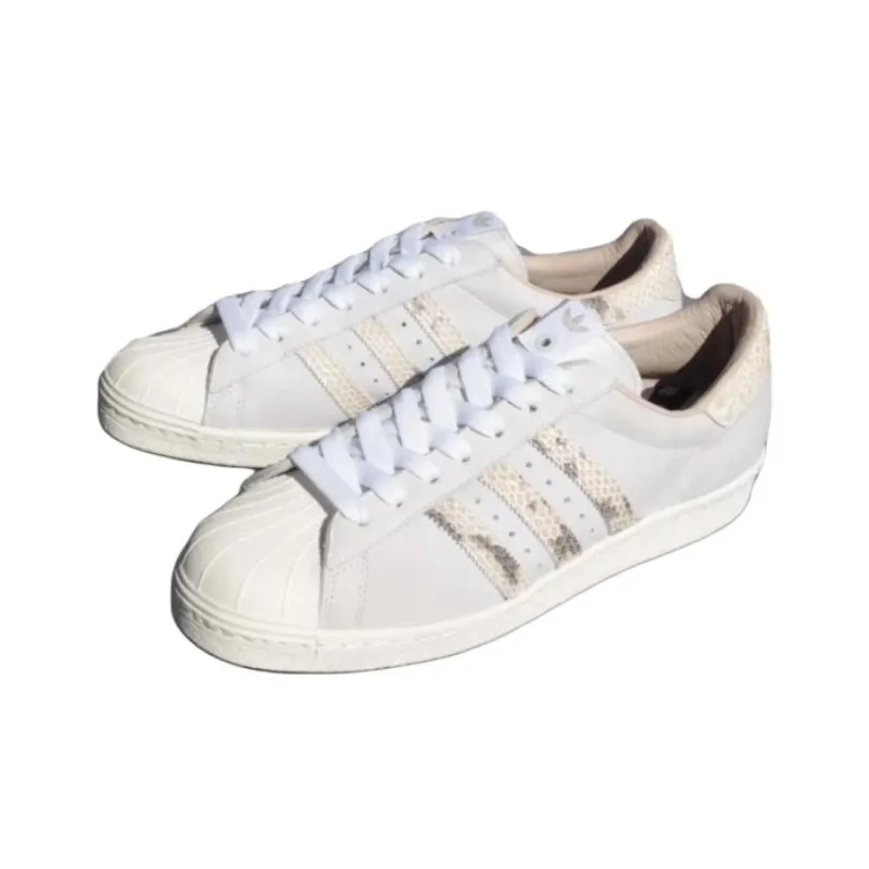Adidas Originals Superstar 80s Wear resistant And Lightweight Low Top Skateboard Shoes Men's White-1