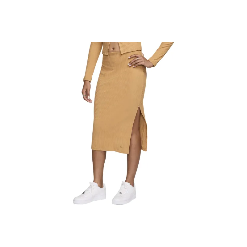 Nike Sportswear Casual Long Skirt Women's Earth Yellow-0