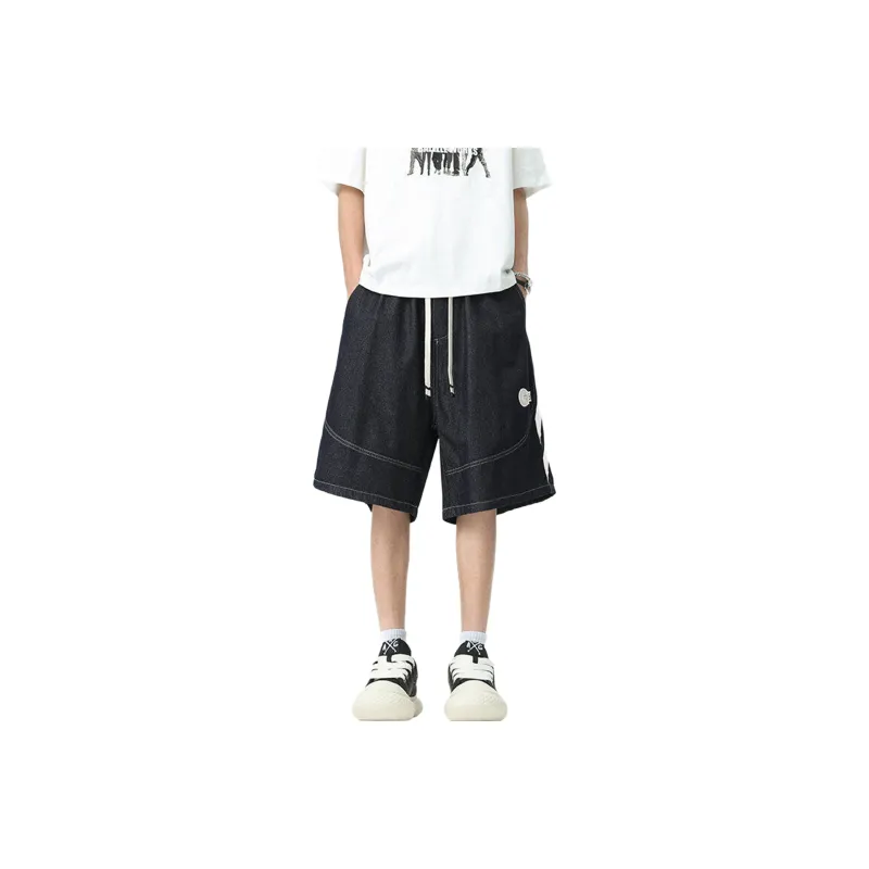 TELENT Denim Shorts Unisex Navy Blue-1