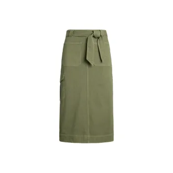 Polo Ralph Lauren SS25 Casual Long Skirts Women's Sage Green