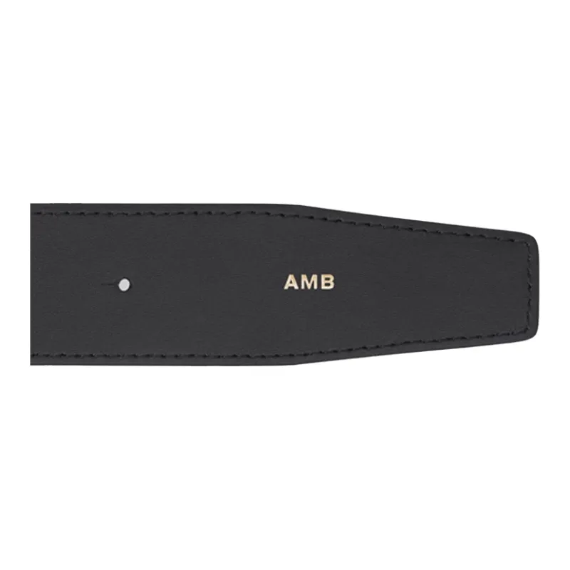 Burberry Cow Leather Belts Men's Black Width  4cm-2