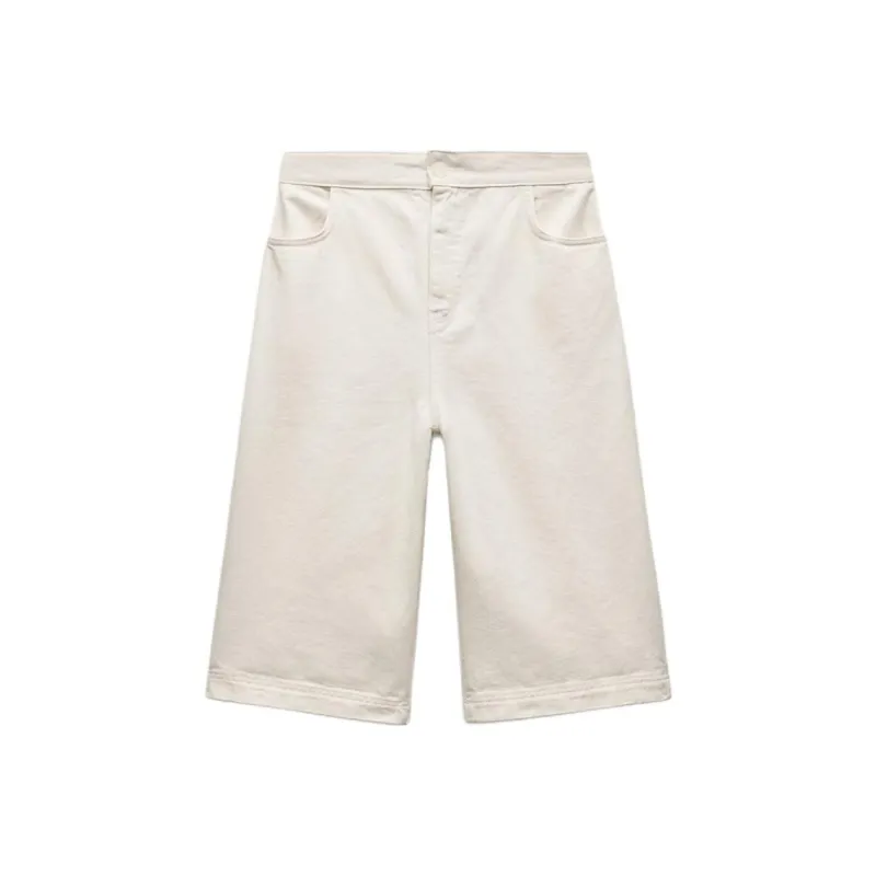 ZARA ZW Series Denim Shorts Women's Yellow-0