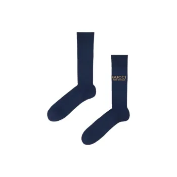 GUCCI Mid Calf Socks Men's 1 Pack Marine Blue