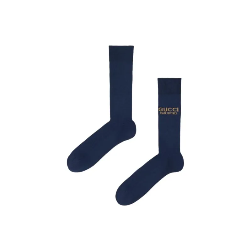 GUCCI Mid Calf Socks Men's 1 Pack Marine Blue-0