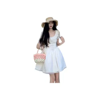 Flowers In Water Short Sleeved Dress Women's