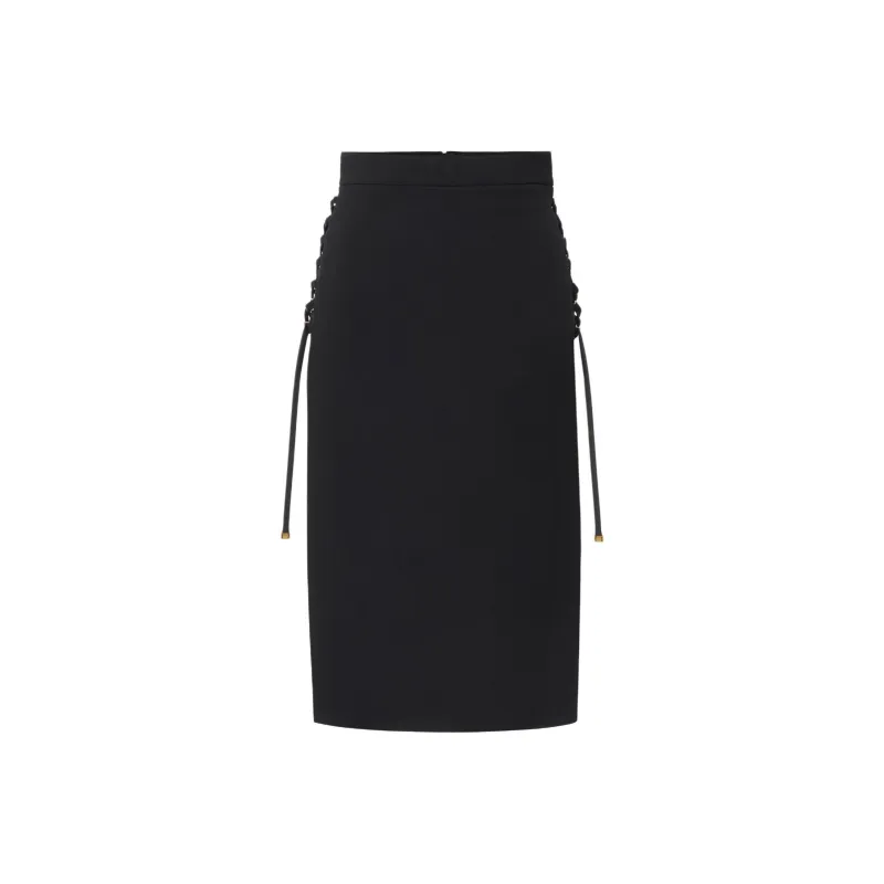 Elisabetta Franchi Lace up Skirt-0
