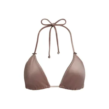 SKIMS SS25 VELVET SWIM TRIANGLE BIKINI TOP Bikini Women's UMBRE/Brown Earth Tone