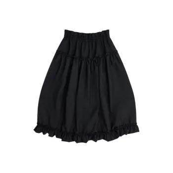 Comme Des Garcons Black Vintage Lace Trim Skirt Black