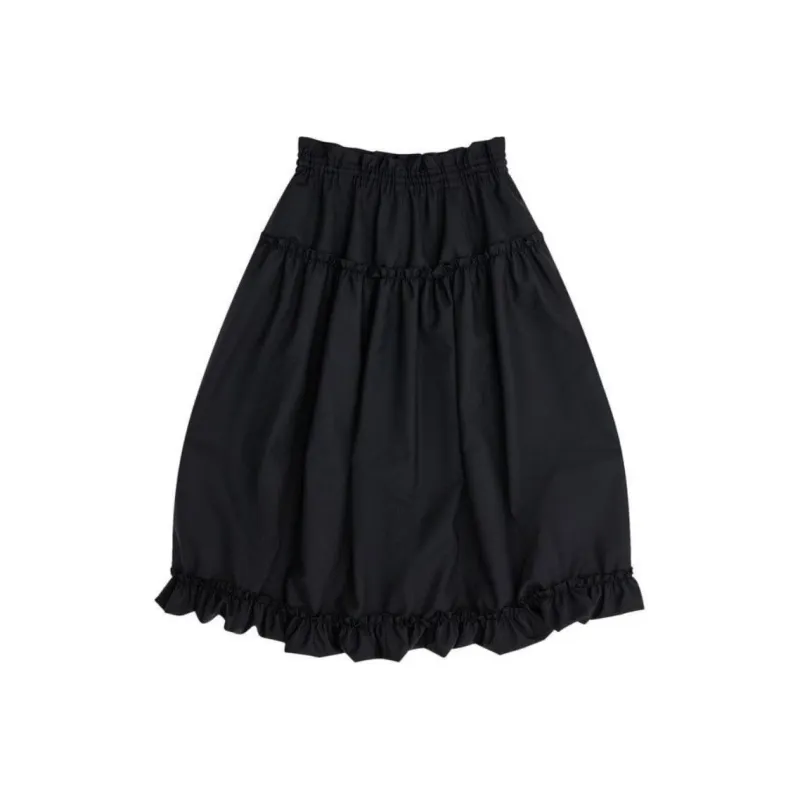 Comme Des Garcons Black Vintage Lace Trim Skirt Black-0