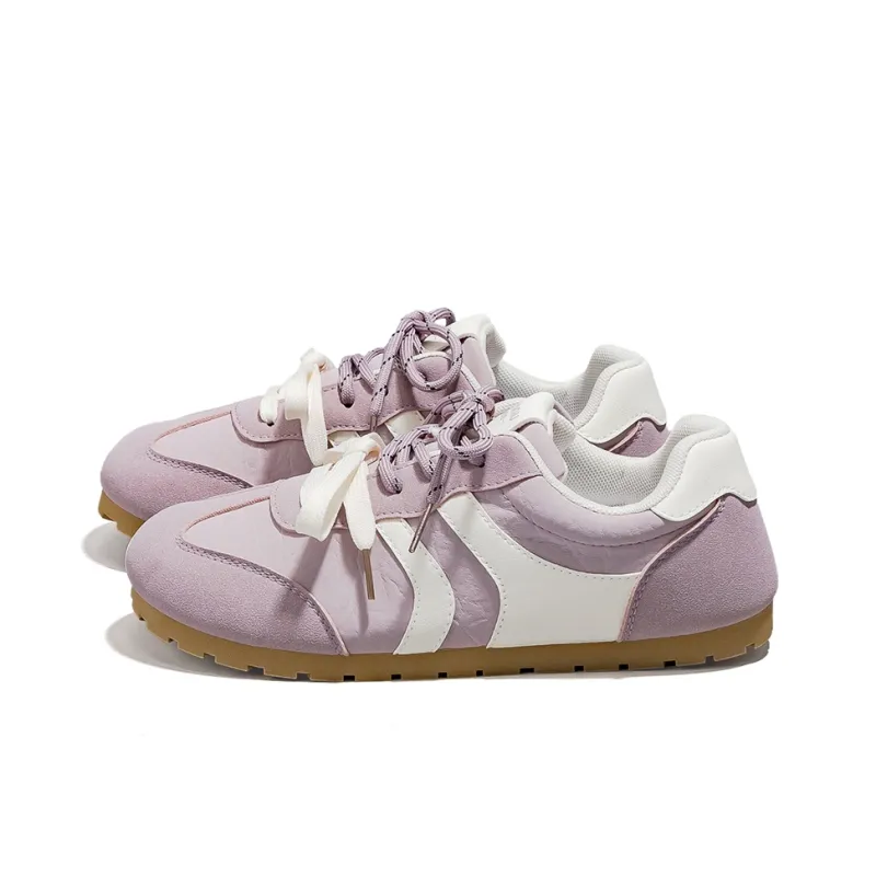 HUANQIU Slip Resistant, Lightweight, And Breathable Low Top Skateboard Shoes Women's Purple-1