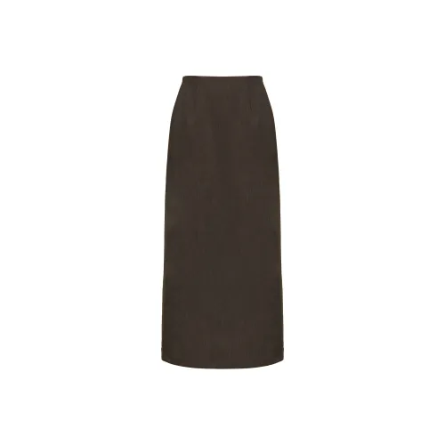 Eggka Casual Long Skirts Women's Dark Coffee