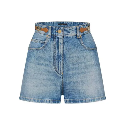 LOUIS VUITTON Lv Circle Tab Denim Mini Shorts