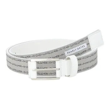 PEARLY GATES Polyester Belt Men's Light Gray Width 3CM