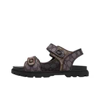 COACH Platform One Strap Sandals Unisex Black