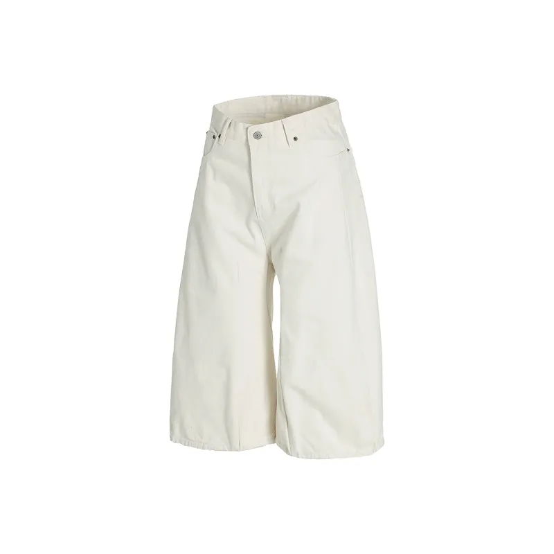 GBXM Denim Shorts Unisex Symplocaceae White-1
