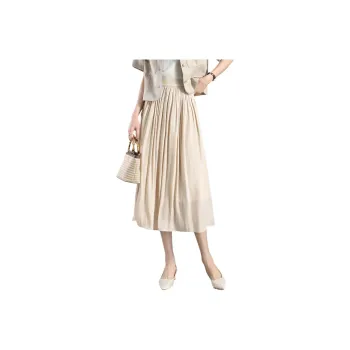 Still Quiet Casual Long Skirt Women's Iridescent Apricot