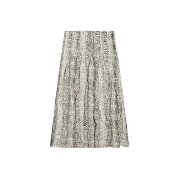 Massimo Dutti Casual Long Skirts Women's Gray