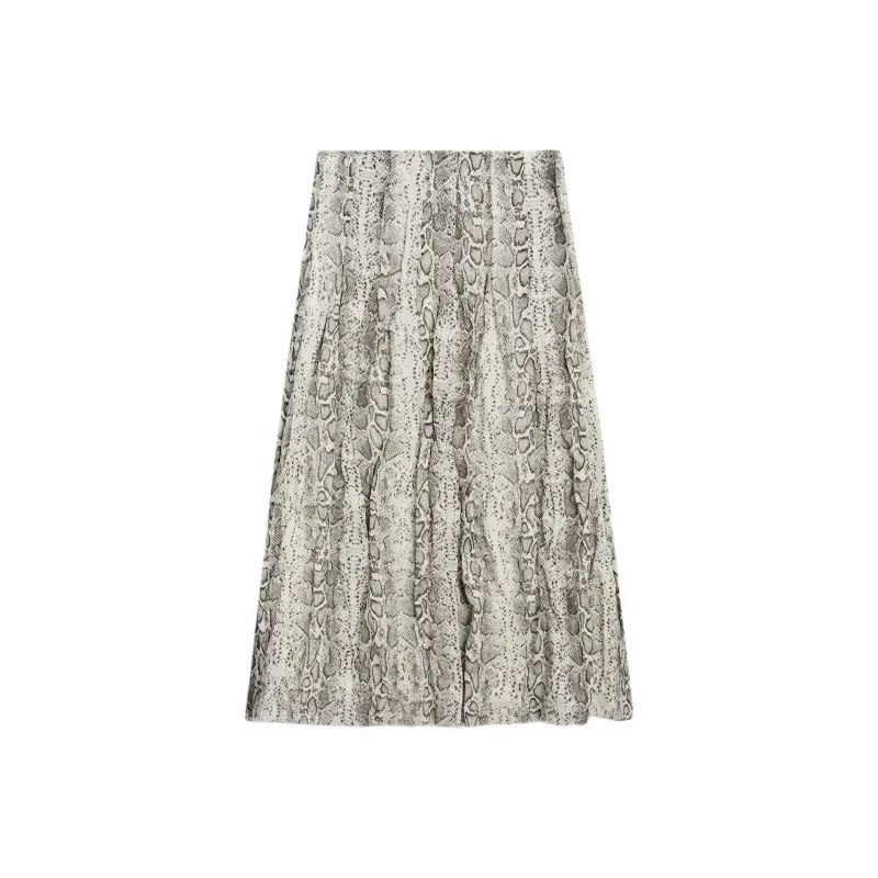 Massimo Dutti Casual Long Skirts Women's Gray-0