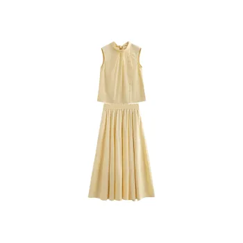 Initial Language Skirt Set Women's Light Yellow