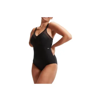 Speedo Shaping Mesh Detail Swimsuit Blue One-piece Swimsuit Women's Black