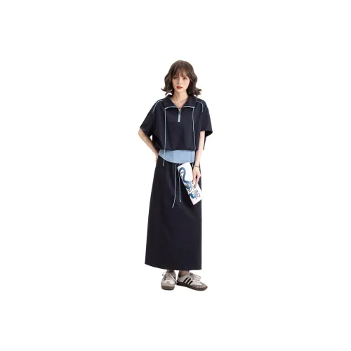 FAWENXIANGZI Two Piece Skirt Sets Women's