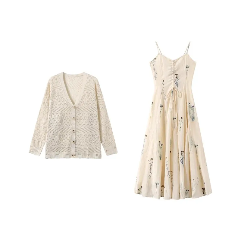 GULIANFEI Skirt Set Women's Apricot-0