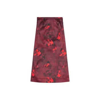 GANNI Printed Satin Maxi Skirt