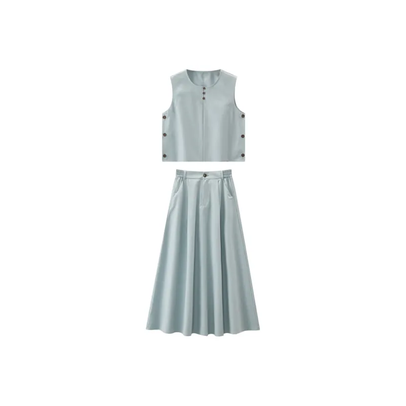 KUHNMARVIN Skirt Set Women's Light Blue-0