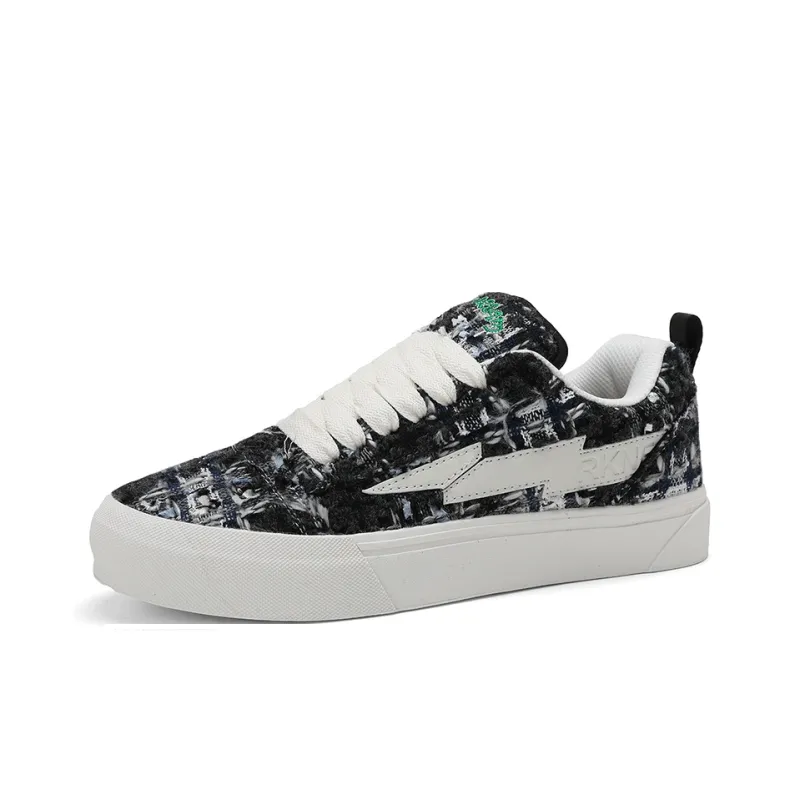 VFTS Anti Slip And Wear Resistant Height Increasing Low Top Skateboard Shoes Unisex Raven Cloud Black-1