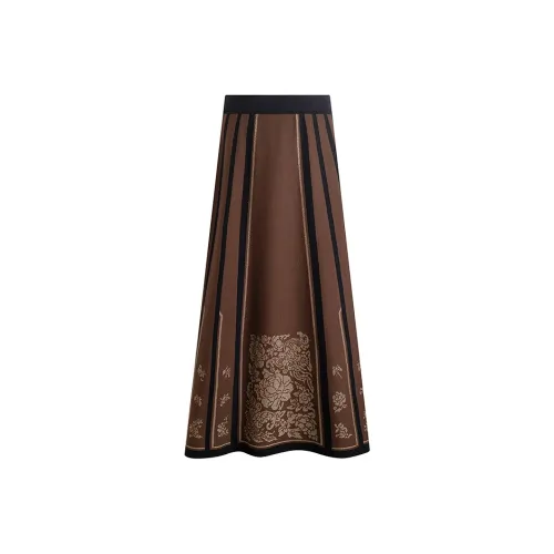 A LIFE ON THE LEFT Casual Long Skirts Women's Coffee