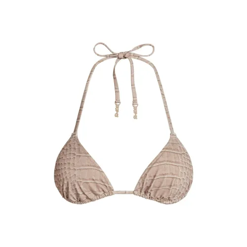 SKIMS SS25 SIGNATURE SWIM TRIANGLE BIKINI TOP Bikini Women's DUNE CROCODILE PRINT/Sand Dune Crocodile Print