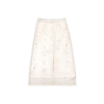 FAIRFAFO Casual Long Skirts Women's Apricot
