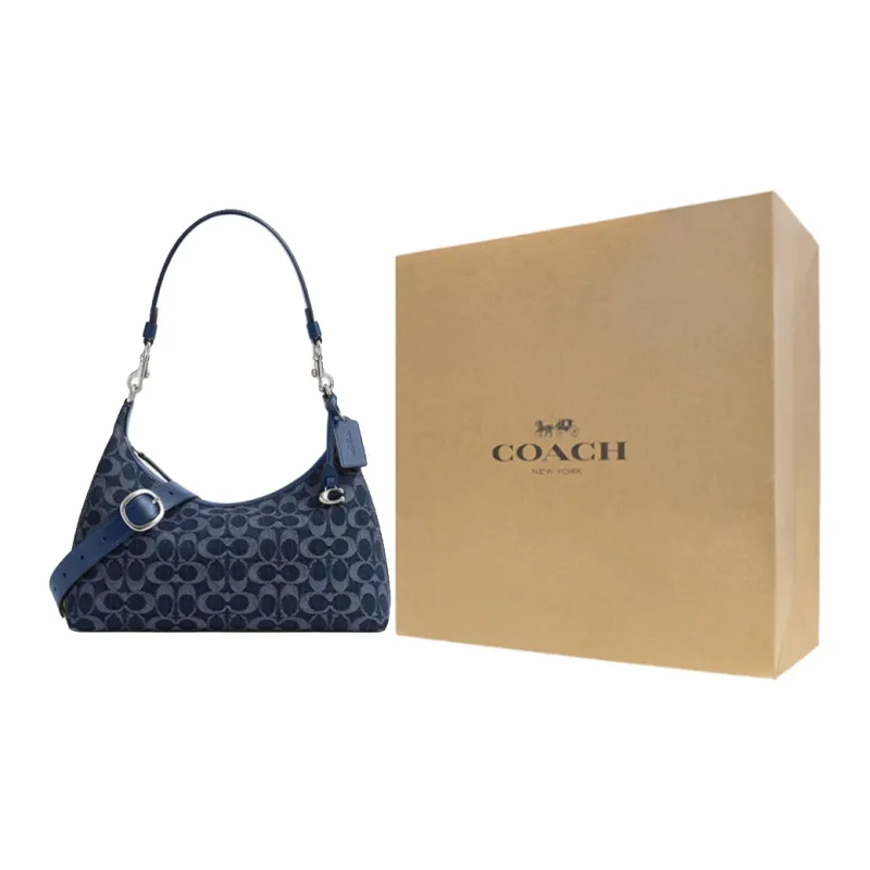 COACH Juliet Fabric Crossbody Bag, Shoulder Bag Tubas Women's Dark Blue-9