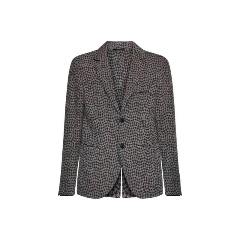 GIORGIO ARMANI Houndstooth pattern Single breasted Blazer-0