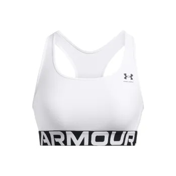 Under Armour HeatGearBranded Mid Sports Bra Sports Underwear Women's White