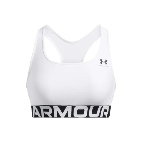 Under Armour HeatGearBranded Mid Sports Bra Sports Underwear Women's White