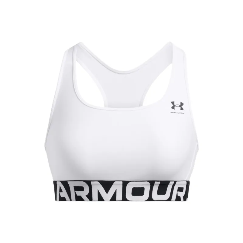 Under Armour HeatGearBranded Mid Sports Bra Sports Underwear Women's White-0