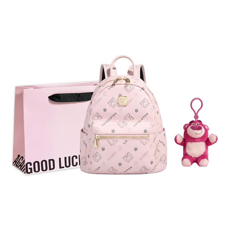 Disney Strawberry Bear Series Synthetic Leather Backpack Medium Size Women's Multicolor-17
